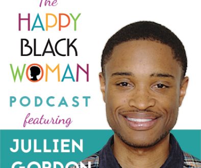 happy black woman podcast_feat _Jullien Gordon_capital letters_72 DPI